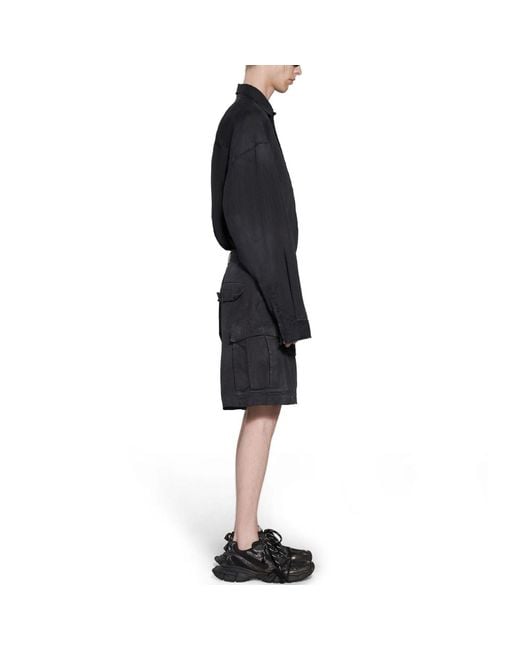 Balenciaga Black Cargo Shorts for men