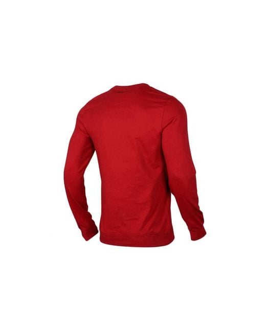 Adidas Red Neo Large Logo Printing Round Neck Pullover for men