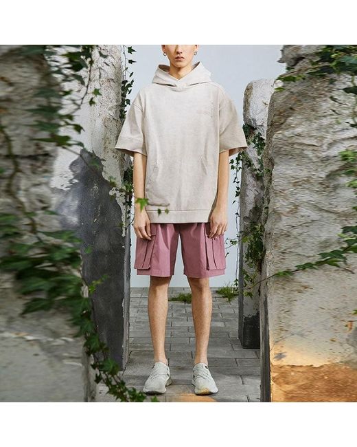 Li-ning White X Jackie Chan Short Sleeve Hoodie 'Pearl' for men
