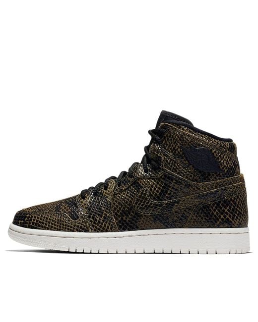 Nike Black (Wmns) 1 Retro High Premium 'Snakeskin'