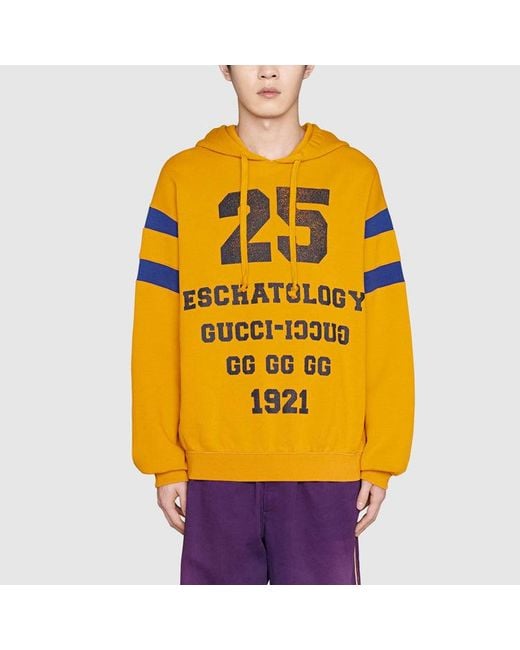 Gucci Yellow Fw21 Alphabet Printing Pattern Long Sleeves Autumn for men