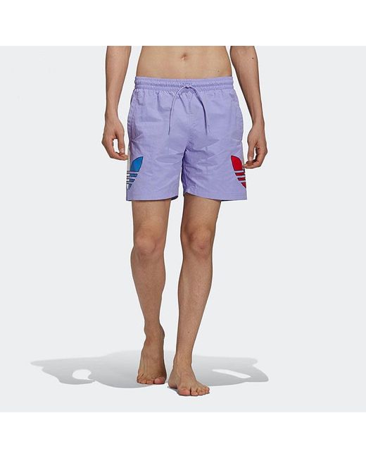Adidas Blue Originals Tricol Logo Sports Swimming Short Pants for men