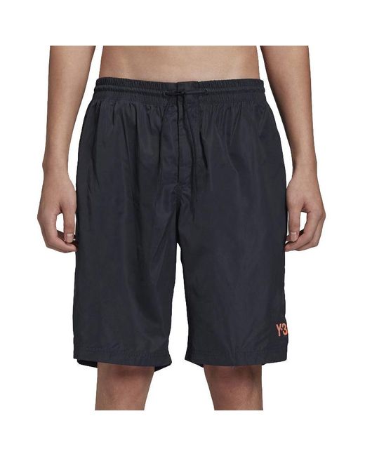 Adidas Gray Y-3 Small Logo Swim Shorts for men