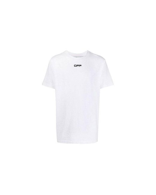 Off-White c/o Virgil Abloh White Ss21 Logo Alphabet Printing Round Neck Short Sleeve Ordinary Version for men