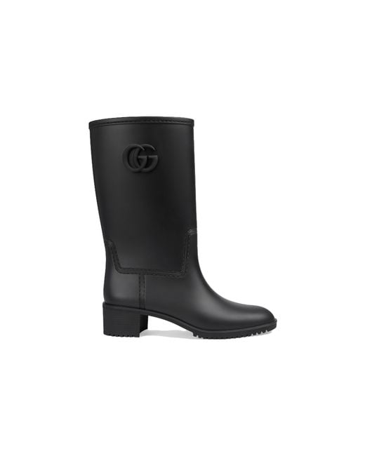 Gucci Black Rubber Rain Boots