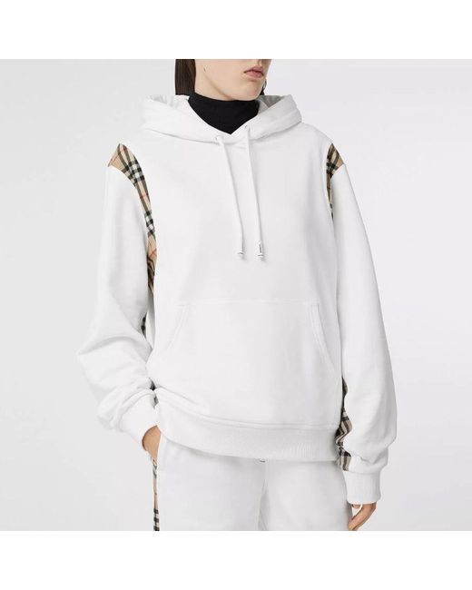 Burberry White (Wmns) Plaid Loose Hoodie