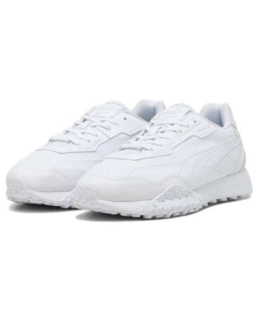 PUMA White Blktop Rider Leather Glacial'