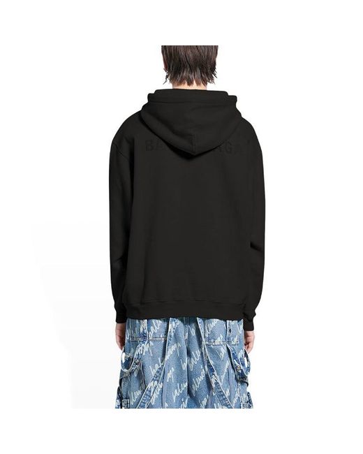 Balenciaga Black Logo Hoodie Medium Fit 'Washed' for men