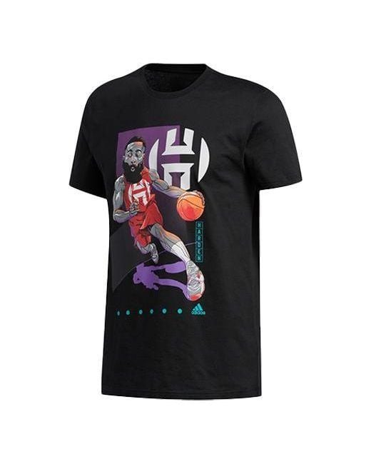 Adidas Black Basketball Sports Short Sleeve for men