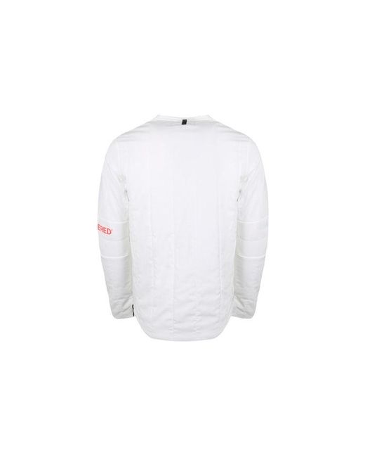 Nike White 23 Engineered Quilted Round Neck Pullover Logo Sports Long Sleeves for men