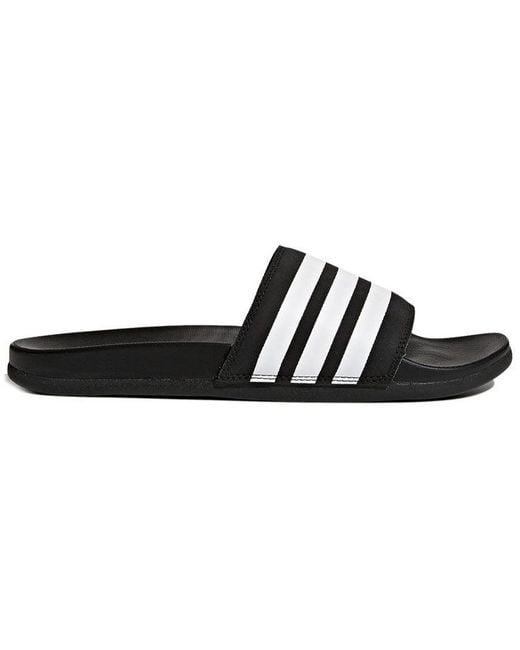 Adidas Black Adilette Cloudfoam Plus for men