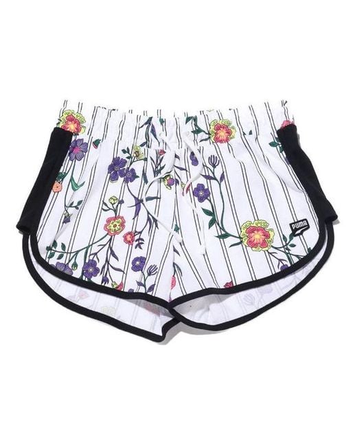 PUMA White (Wmns) Casual Sports Lacing Flowers Knit Shorts