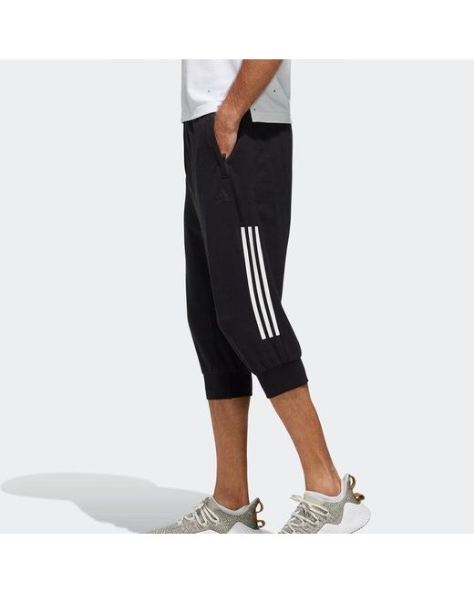 Adidas Black Ai Pnt 34 Lwft Sports Stripe Woven Long Pants for men