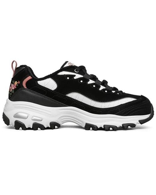 Skechers Black (Wmns) D'Lites 1.0 Floral'