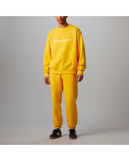 Adidas Originals X Pharrell Williams Crossover Casual Breathable Solid Color Round Neck Pullover Long Sleeves Yellow for men