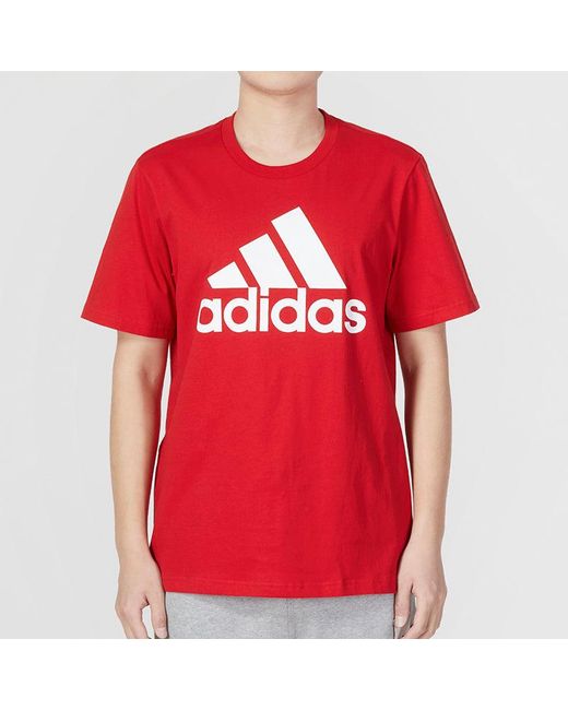 Adidas Red Bl Sj Esstential Tee for men