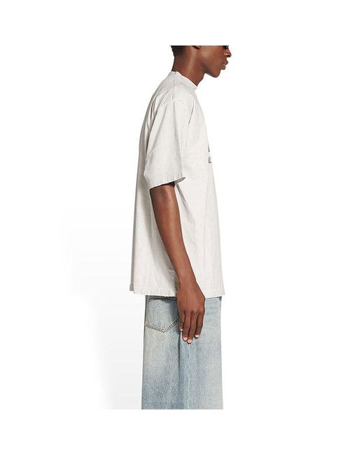 Balenciaga White Property Vintage T-Shirt Large Fit for men