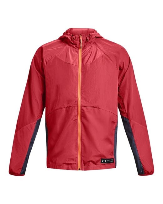 Under Armour Red Rush Woven Full Zip Jacket 'Coral' for men