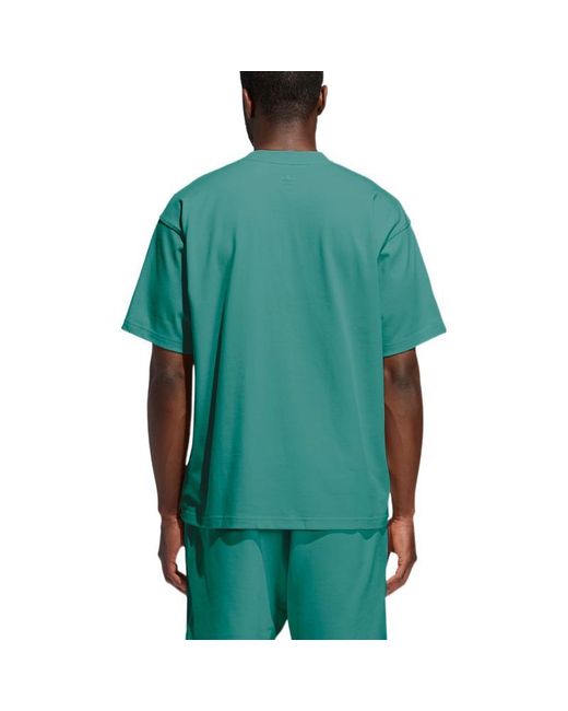 Adidas Green X Crossover Solid Color Round Neck Pullover Short Sleeve Couple Style for men