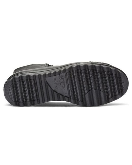 Converse Black (Wmns) Chuck Taylor All Star Street Warmer Ripple High Top Thick Sole