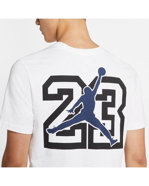 Nike White Legacy Aj13 Sports Short Sleeve for men