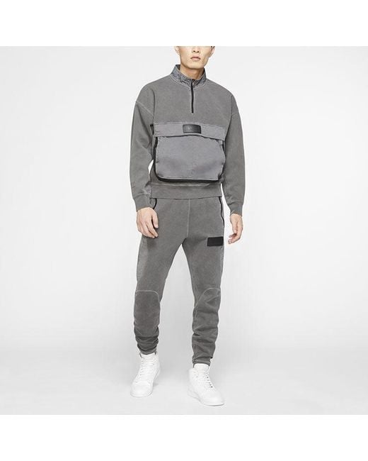 Nike Gray 23 Engineered Half Zip Open Sweatshirt For for men