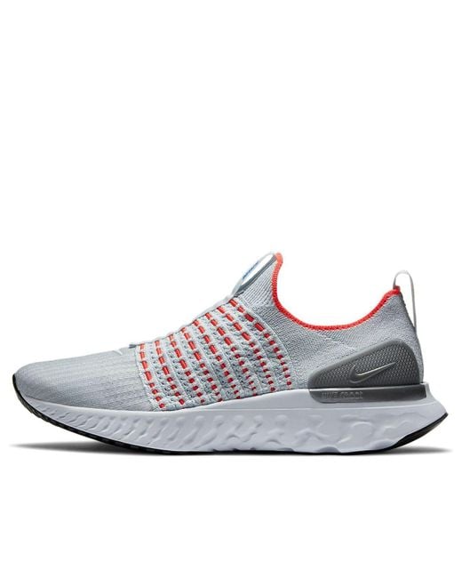 Nike Gray React Phantom Run Flyknit 2 'Pure Platinum' for men