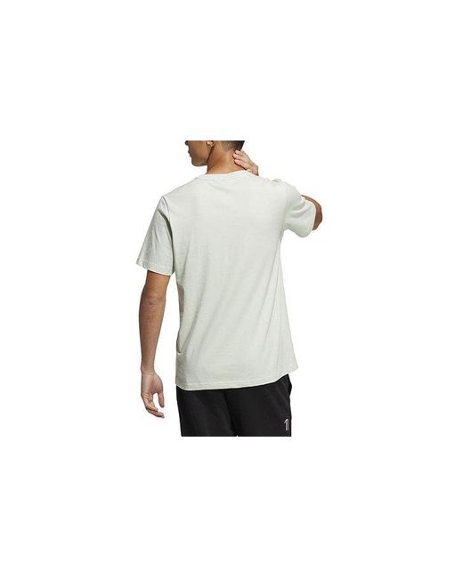 Adidas White Logo Printing Round Neck Short Sleeve T-Shirt for men