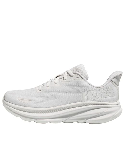 Hoka One One White Clifton 9 for men