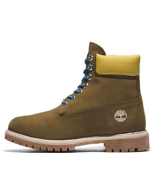 Timberland Brown Premium 6 Inch Boots Nubuck With Collar' for men