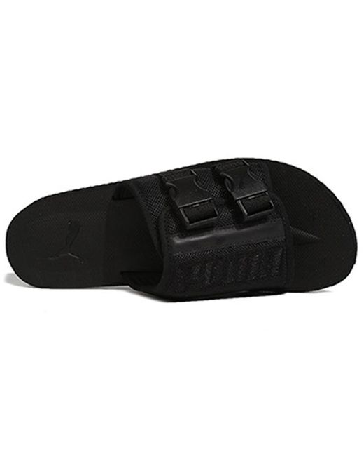 PUMA Black Wilo Lux Sandal Slide for men