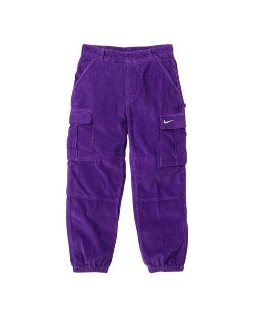 Supreme Purple Ss22 Week 14 X Nike Arc Corduroy Cargo Pant Logo for men