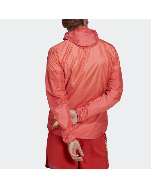Adidas Red Terrex Agravic Windweave Windbreaker for men
