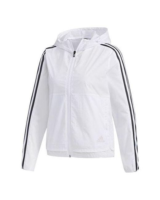 Adidas Gray (Wmns) Three Stripes Printing Hooded Jacket