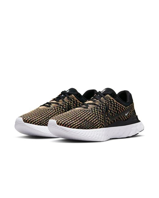 Nike Black React Infinity Run Flyknit 3 Multi' for men