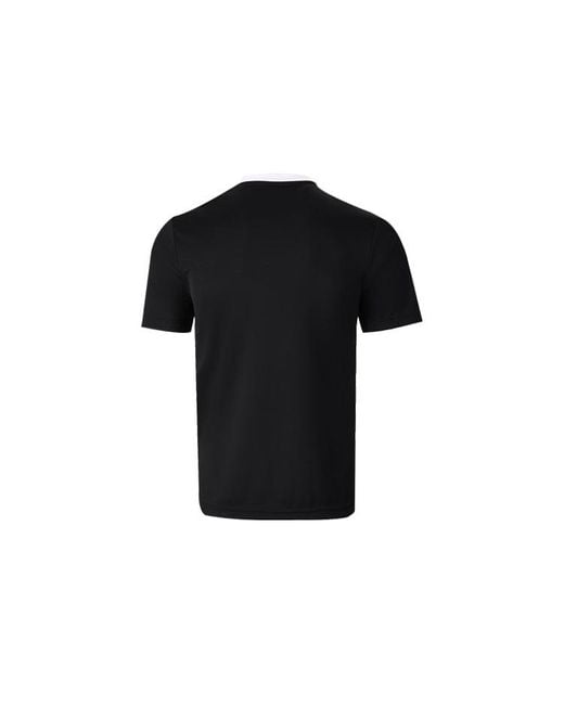 Adidas Black Contrasting Colors Collar Logo Casual Sports Short Sleeve T-Shirt for men