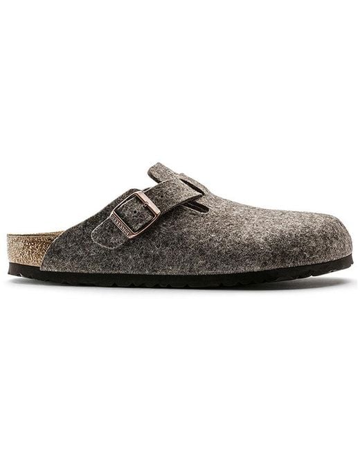Birkenstock Brown Boston Regular 'Wool Felt Cacao' for men