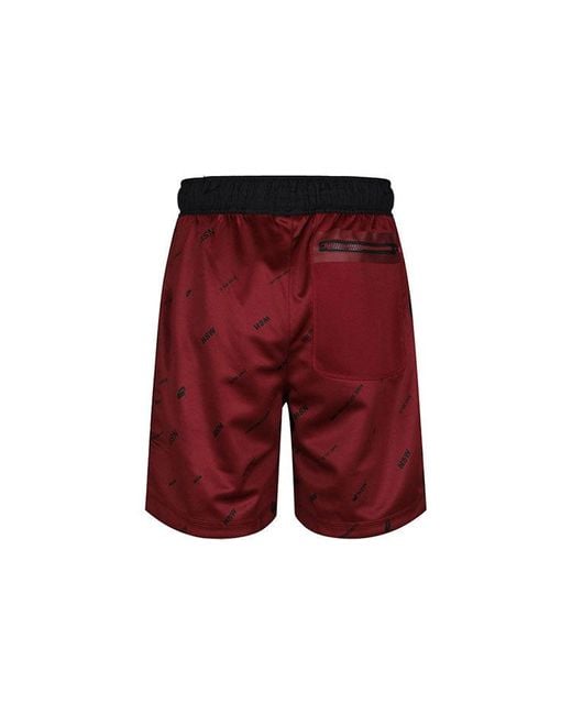 Nike Red Colorblock Logo Alphabet Printing Sports Shorts for men