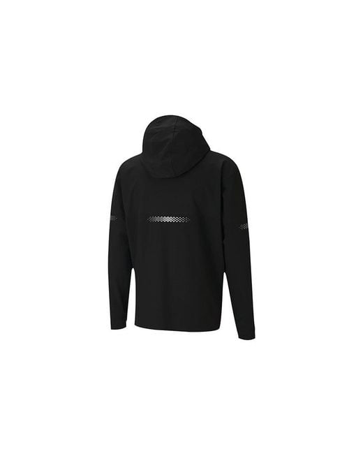 PUMA Black Runner Id Hooded Jacket for men