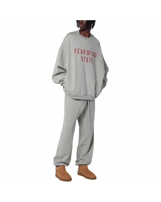 Fear Of God Gray Fleece Crewneck 'Dark Heather' for men