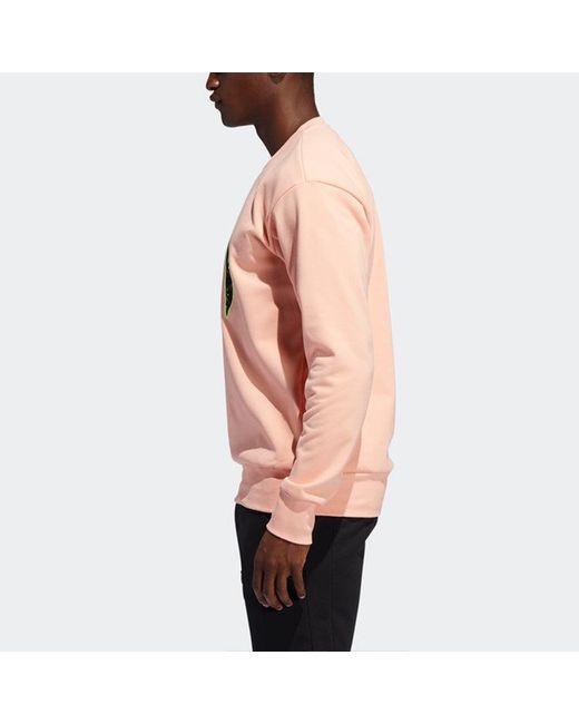 Adidas Pink Harden Fle Crew Basketball Sports Pullover for men