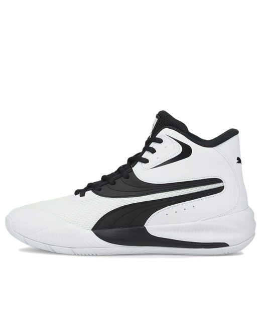 PUMA White Triple Mid Basketball Shoes for men