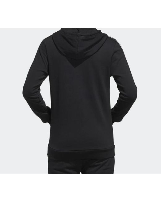 Adidas Black Neo Ce 3S Hdy Side Stripe Knit Sports Pullover for men