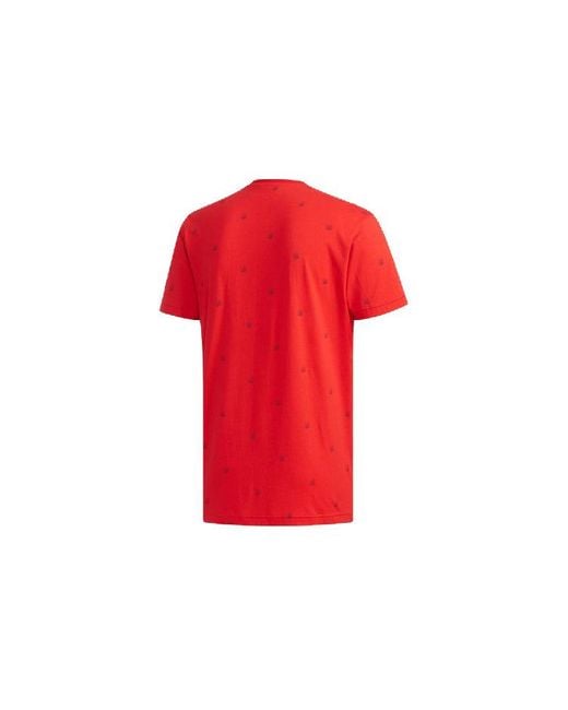 Adidas Red Neo X Pokmon Crossover Series Sports Short Sleeve for men