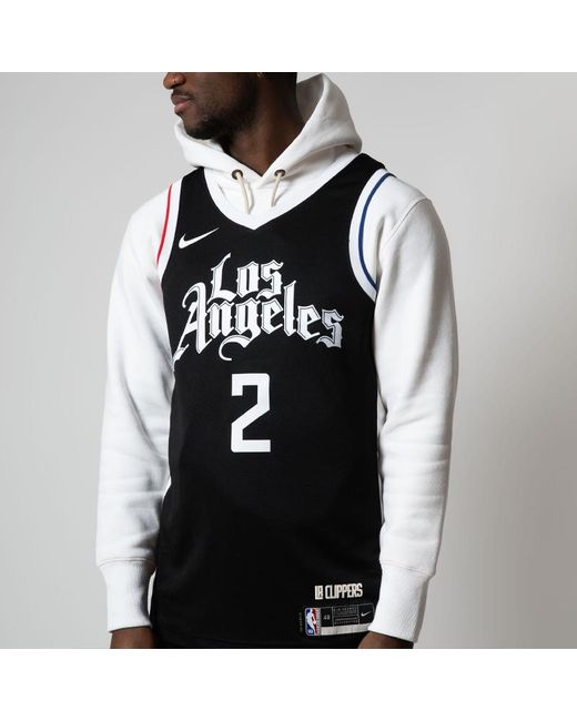 Nike Black Nba Sports Quick Dry Basketball Jersey/Vest Sw Fan Edition Los Angeles Clippers Leonard 2 for men