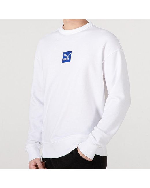PUMA White Emb Logo Sweatshirt for men