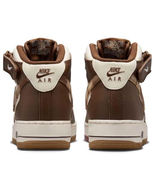 Nike Brown Air Force 1 Mid Plaid' for men