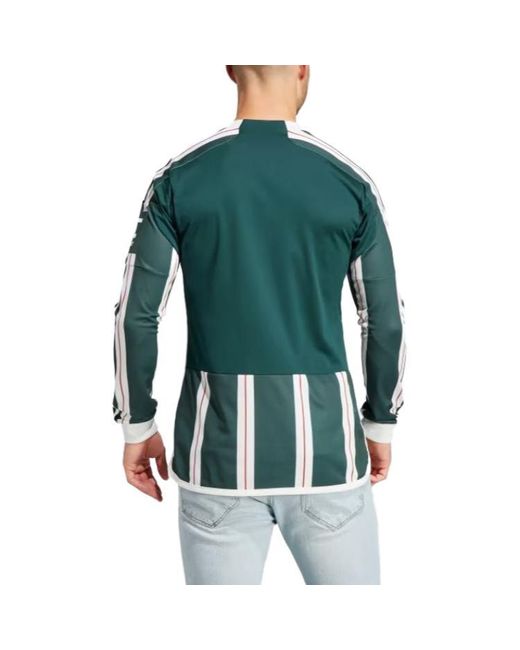 Adidas Green Manchester United 23/24 Long Sleeve Away Jersey for men