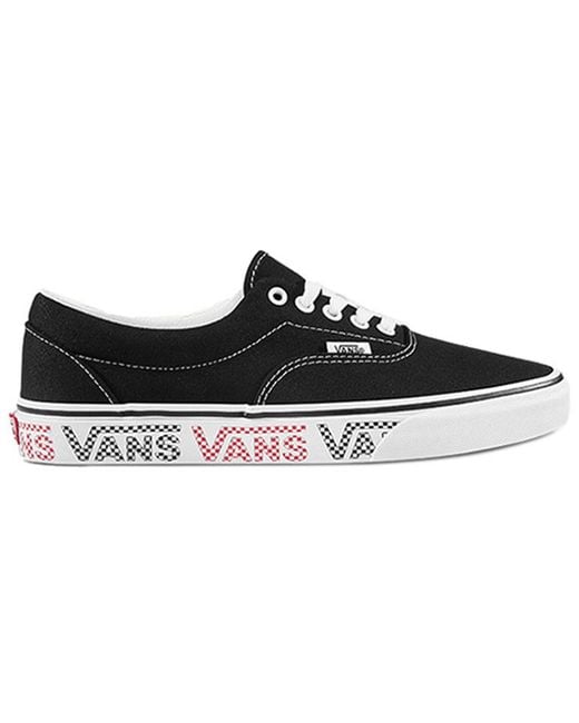 Vans Black The Era Checker Logo for men