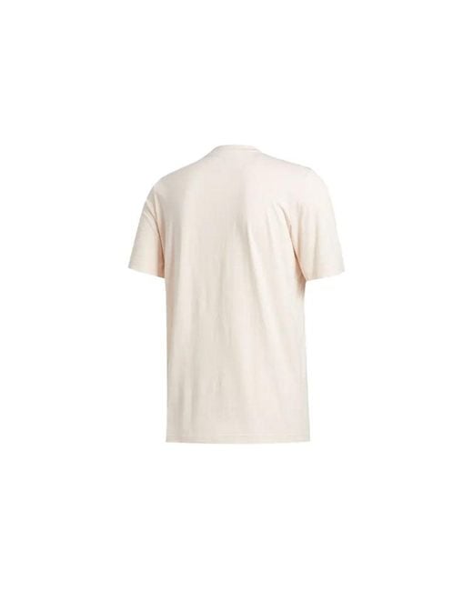 Adidas Pink Athleisure Casual Sports Printing Round Neck Short Sleeve for men